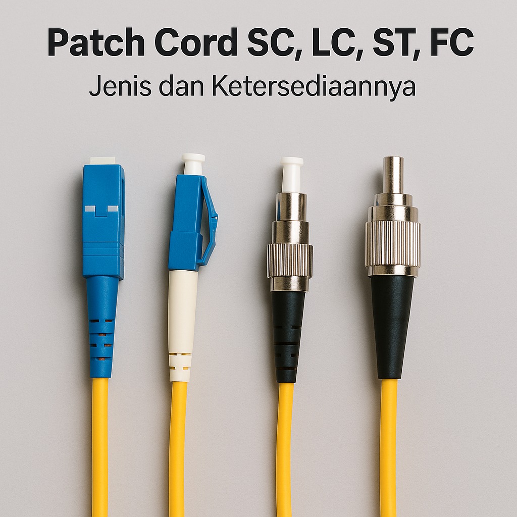 Patch Cord SC LC ST FC Jenis dan Ketersediaannya